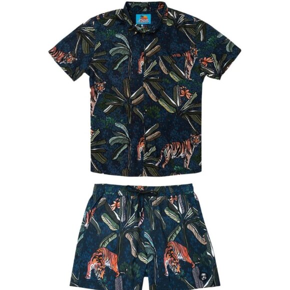 NWT Barstool Balls Beachwear Night Stalker Button Up & Swim Trunks Size XXL - Picture 1 of 7